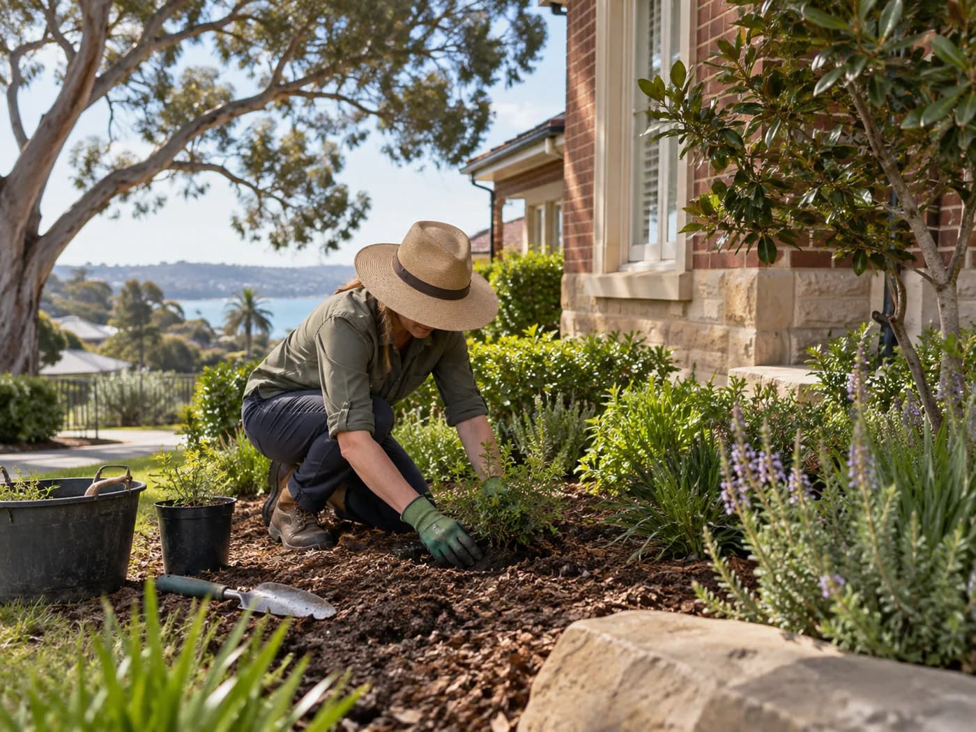 Illustrative planting and garden maintenance in Sydney